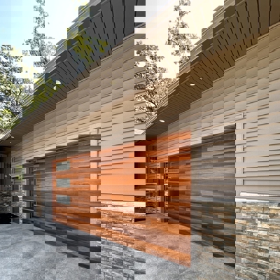 Modern Faux Wood Garage Door Photo