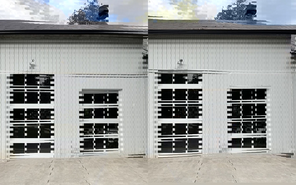 Full-View Commercial Glass Overhead Door Photo