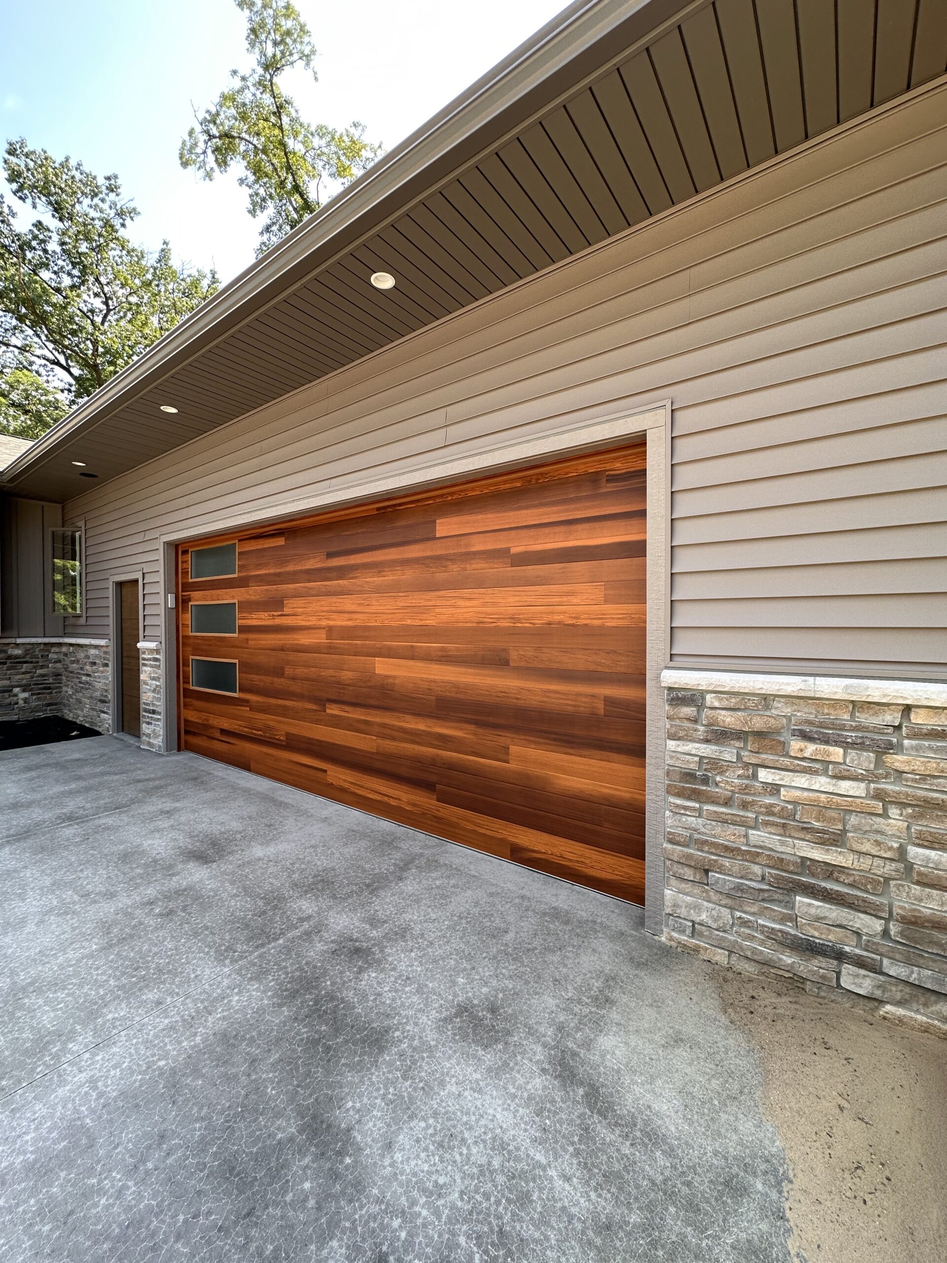 Modern Faux Wood Garage Door Photo